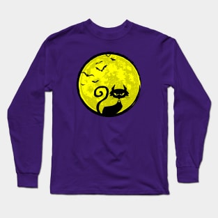 Full Moon Cat Long Sleeve T-Shirt